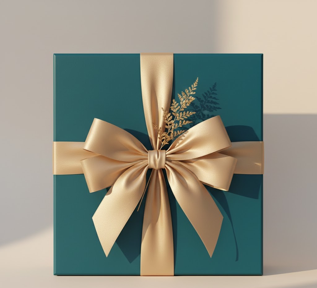 Luxury gift box with satin ribbon